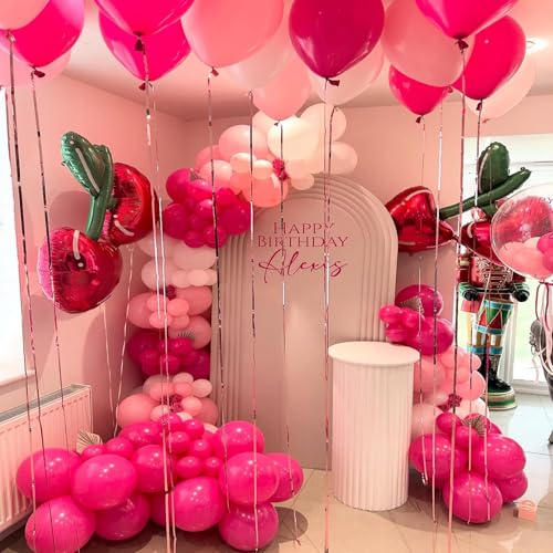 Image of Pink Balloons Arch Kit,130pcs Hot Pink Balloon Garland,Different Sizes Light Latex Pink Balloons for Wedding,Bridal Shower,Birthday,Valentine's Day Party Decorations