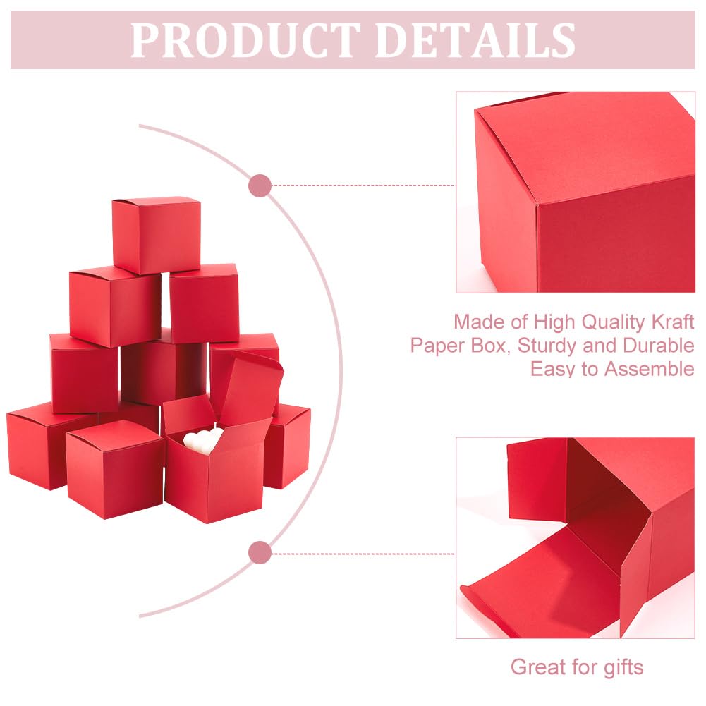 PH PandaHall 30pz Scatole Regalo Scatola di Carta Pieghevole Scatola di Caramelle Piccola Scatole di Bomboniere di Imballaggio Regalo con Nastro per Laurea Matrimonio Proposta Biscotti, Limone 9x9x5cm