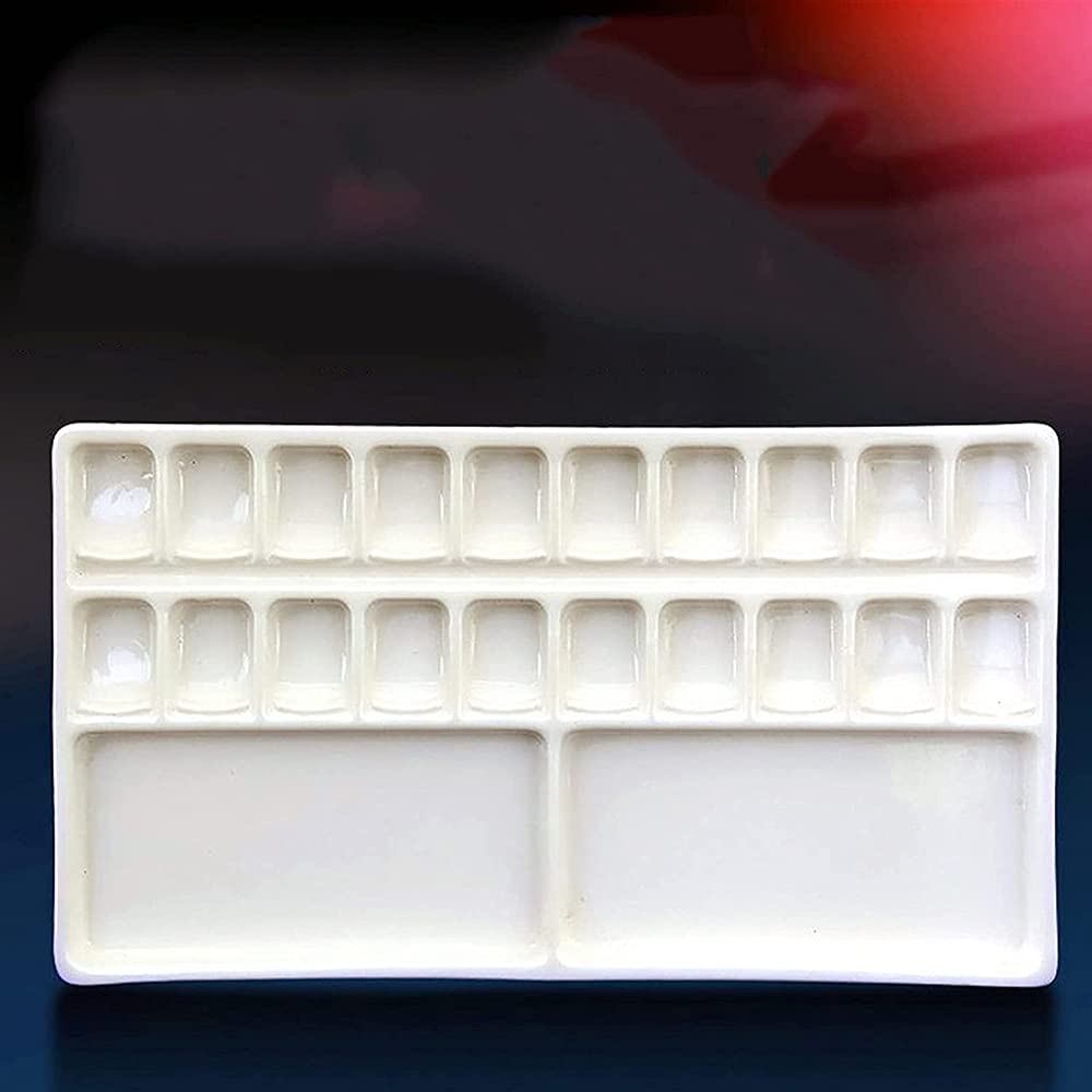 BAtlam Placa Atercolor, 20 Rejillas de cerámica, Rejilla de Color, Placa de Pintura de Acuarela, Caja de Color, Tablero portátil, Material de Pintura artística