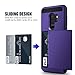 Galaxy S9 Plus Case, Anuck Shockproof Galaxy S9 Plus Wallet Case Card Pocket Anti-Scratch Hard Shell Soft Rubber Bumper Protective Cover with Card Holder Slot for Samsung Galaxy S9 Plus - Purple
