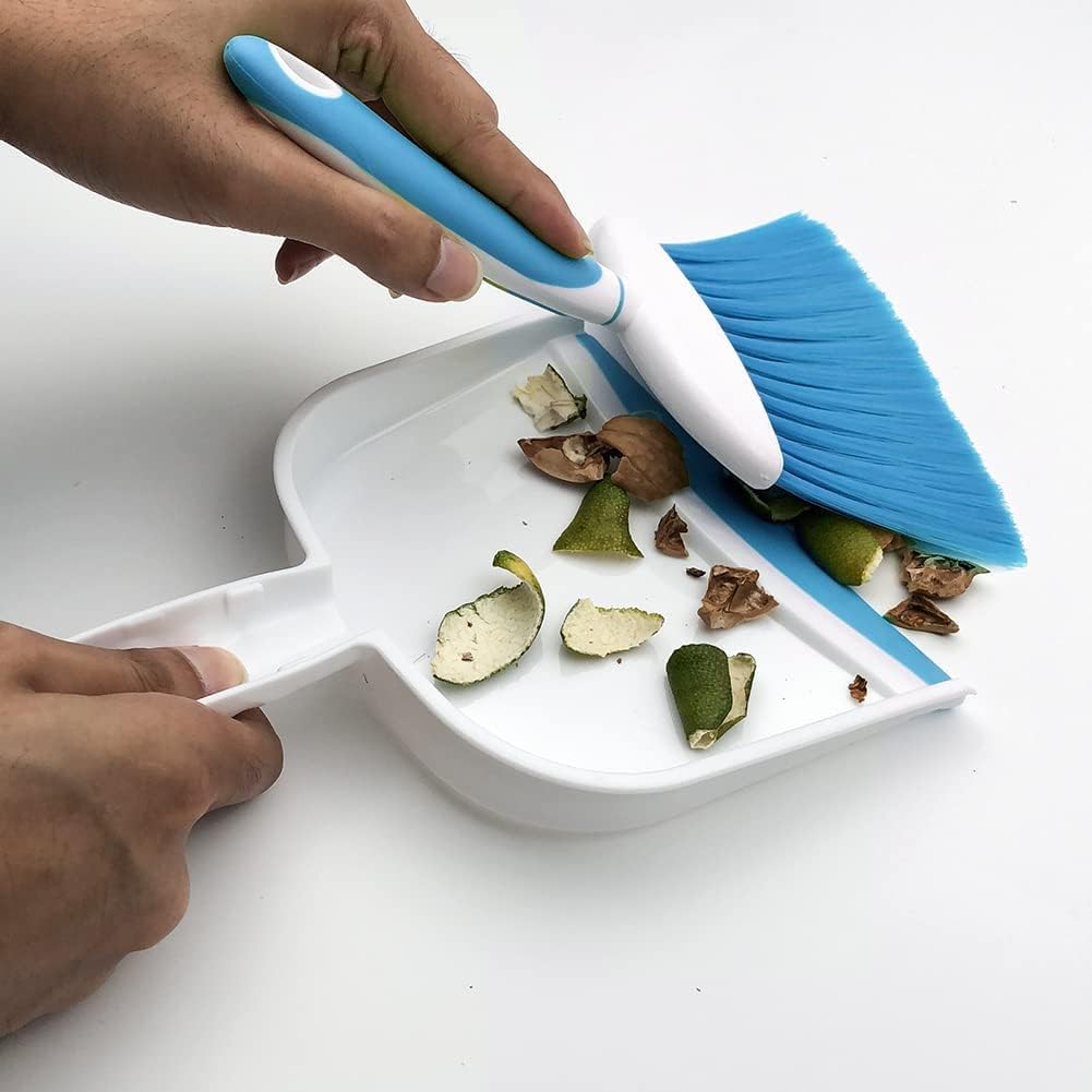 Escoba y recogedor de polvo pequeño: juego de mini escoba y recogedor, juego de recogedor y cepillo para polvo pequeño, escoba y recogedor, juego de escoba pequeña y recogedor de polvo para