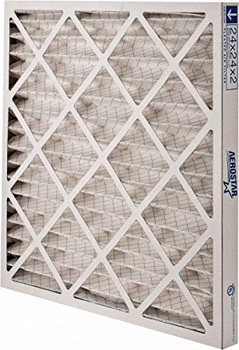 Made in USA - 24" Nom Height x 24" Nom Width x 2" Nom Depth, Synthetic Wire-Backed Pleated Air Filter (2 Pack)