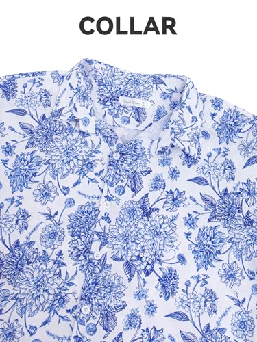 Image of Yoimira Hawaiian Shirts for Men, Print Mens Casual Short Sleeve Button Down Shirts Floral Aloha Beach Shirt