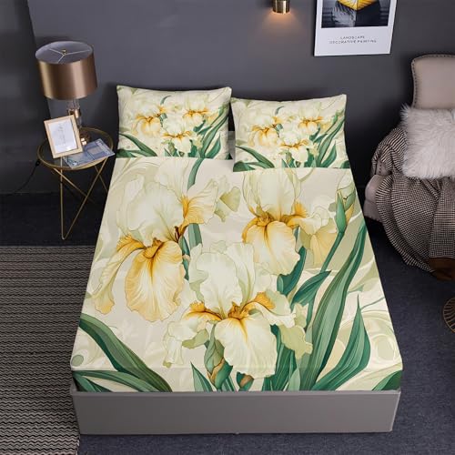 Parure de lit Iris microfibre avec drap housse king size DEZEE