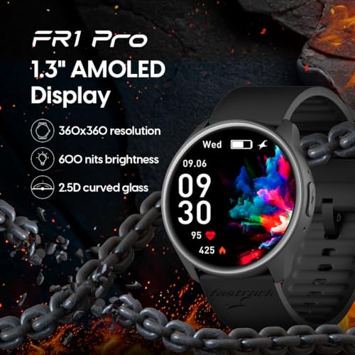 Image of Fastrack Limitless FR1 Pro Smart Watch with 1.39 inch AMOLED Display|360 * 360 Resolution & 600 Nits|SingleSync BT Calling|Advanced Multisport Modes|Auto Stress & Mood Monitor|Passcode Protection & SOS