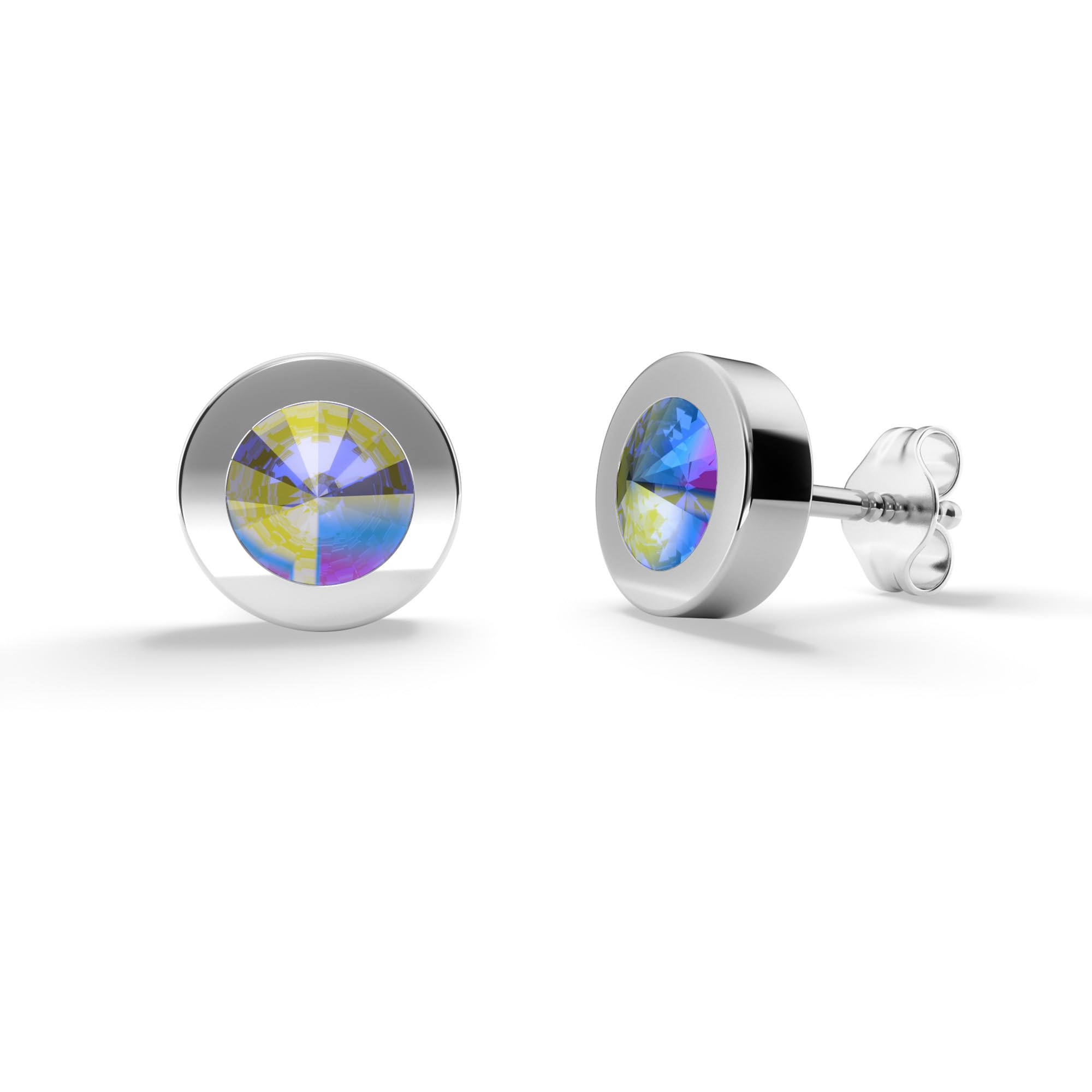 TIABELLE – Ohrstecker LUNA aus Titan mit funkelnden Swarovski® Zirconias – Ohrringe für Damen – allergenfrei & hautverträglich – Handmade in Germany (7,6mm ø)