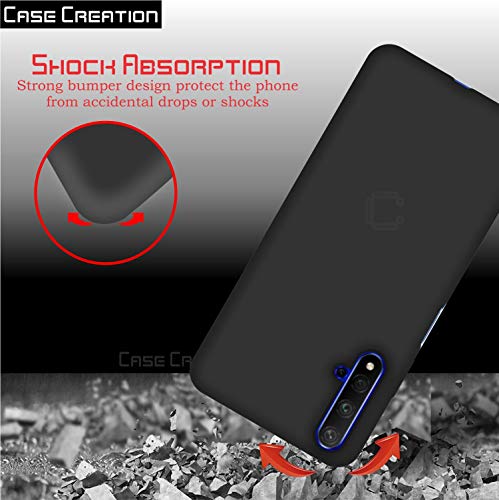 Image of Case Creation for Honor 20 2019 Back case, Huawei Honor 20 Slim Flexible Smart Look case with 360 Camera All Angle Protection (Pure Black)