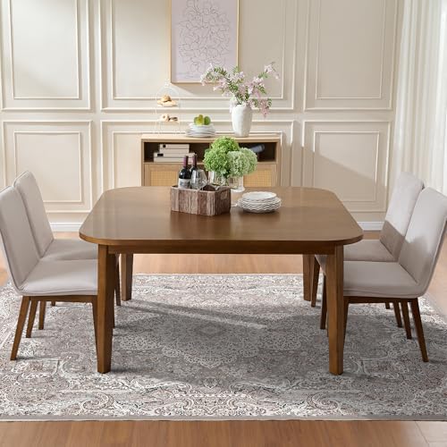 Vintage 9x12 Washable Area Rug, Low-Profile Large Area Rug with Non-Slip Backing & Durable Edge Binding, Pet-Friendly Carpet, Large Rug for Living Room, Bedroom & Dinning Room