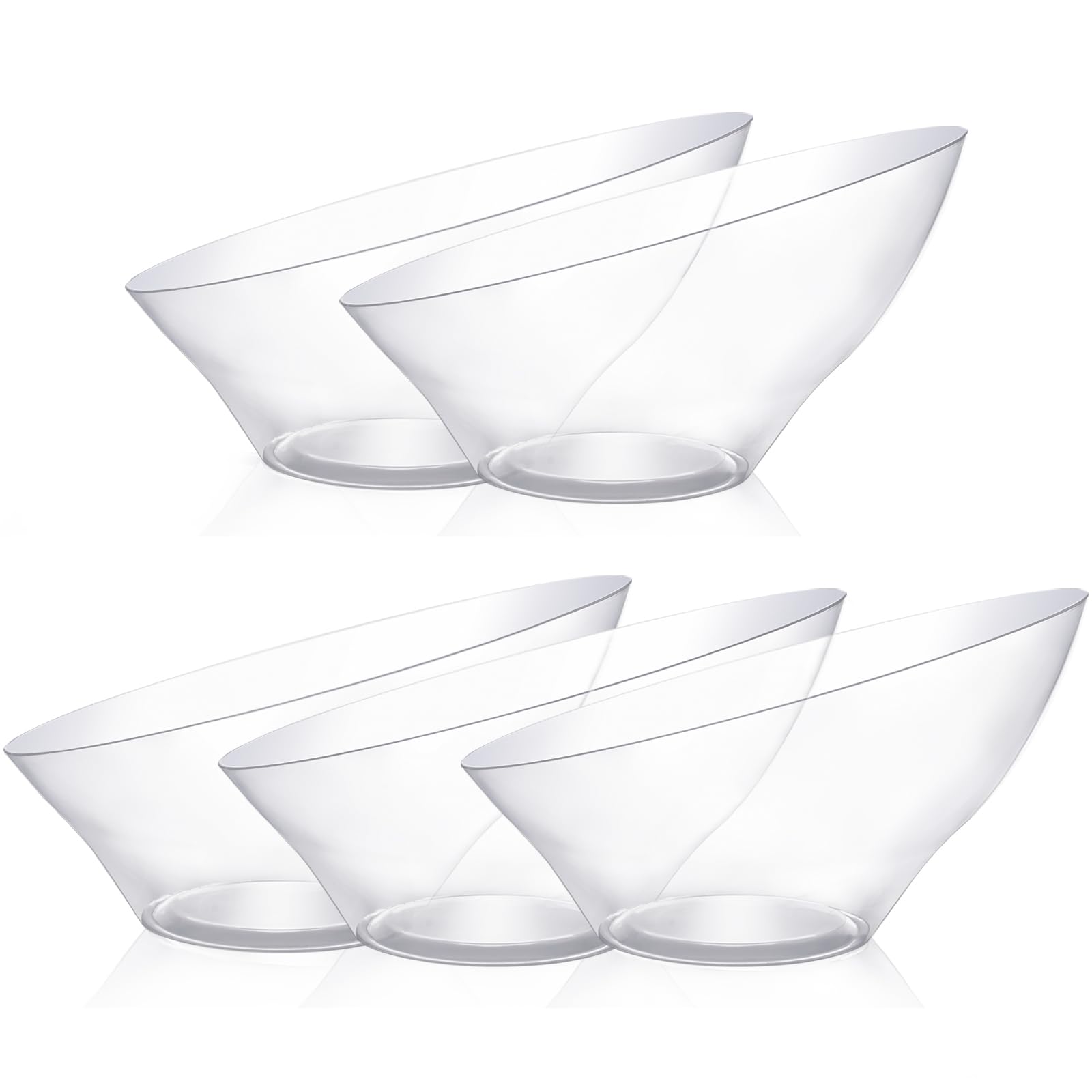 Photo 1 of ***PARTIAL SET ONLY 4**** Goodluck 5 Pack Clear Plastic Serving Bowls for Party - 20 OZ Angled Disposable Serving Bowls for Wedding Party Chip, Candy, Salad & Fruit