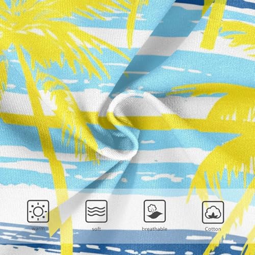 Aesthetic Girls Underwear Toddlers 2t Cotton Cute Panties Girl Yellow Palm Trees Blue White Striped Briefs Kids Undies3