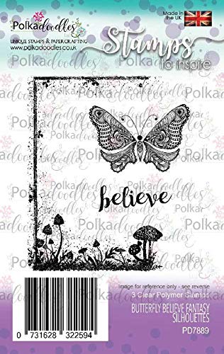 Polkadoodles Butterfly Believe Clear Stamps