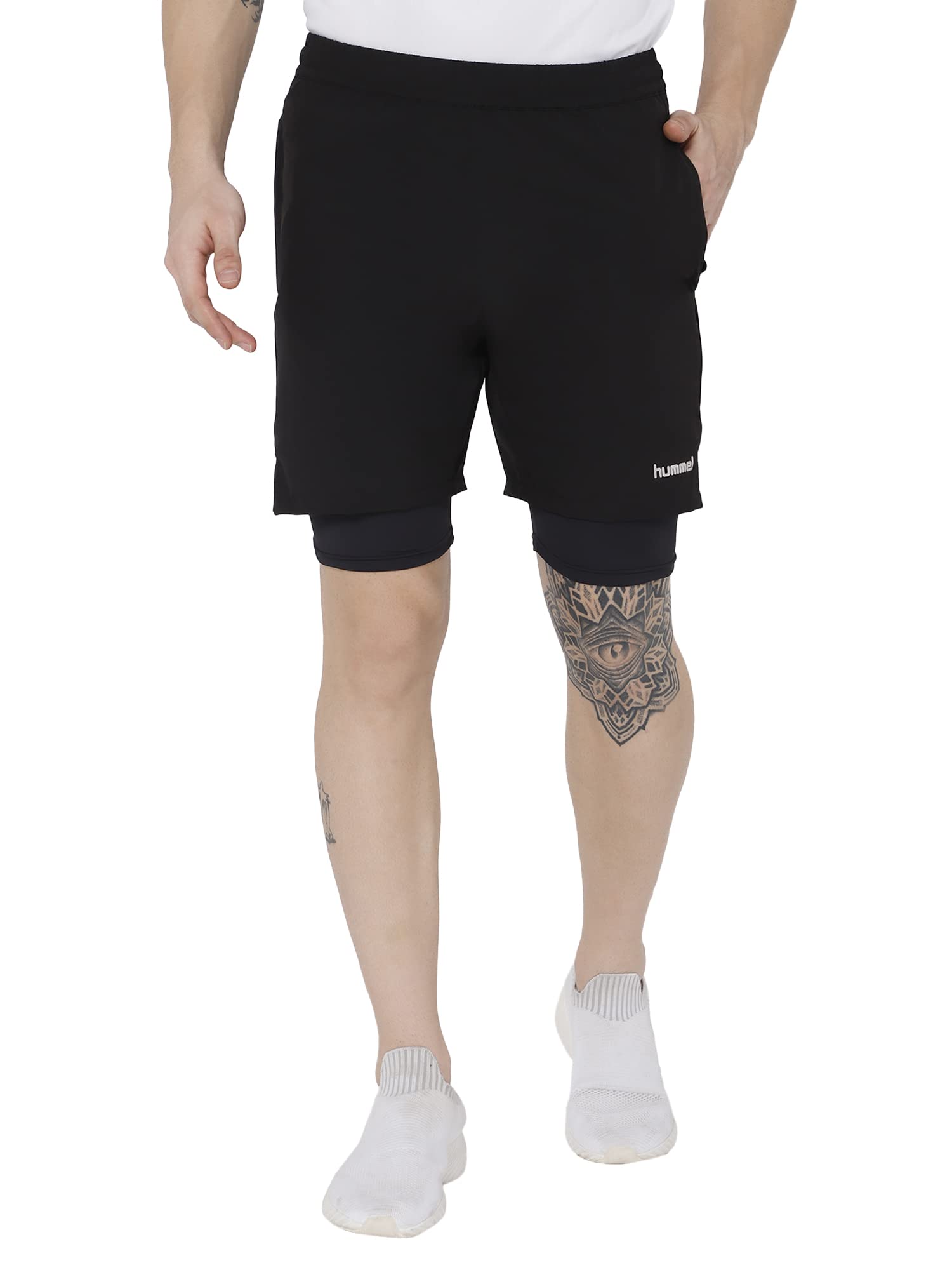 hummel Oliver Men's 2 in 1 Running Shorts 2.0| Comfortable | Breathable Fabric | Durable | for Everyday Use | Ideal for Yoga or Gym | Running Shorts for Men-picture-15
