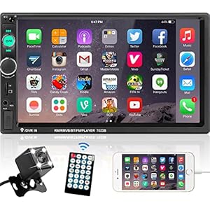 Podofo Double Din Car Stereo Radio 7 Inch Touch Screen Bluetooth Handsfree Mirror Link USB SD FM Audio Receiver with…