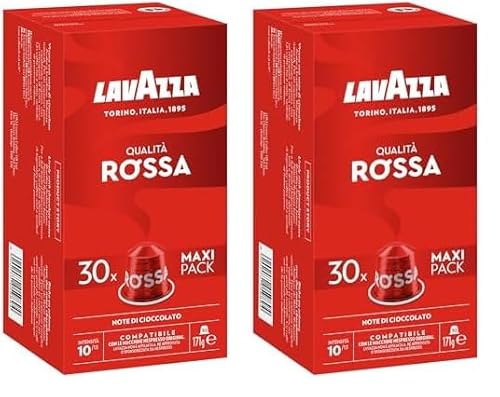 Lavazza Espresso Qualita Rossa, vollmundiger und ausgewogener Espresso, 30 Kapseln, Nespresso kompatibel (Packung mit 2) Lavazza Espresso Qualita Rossa, vollmundiger und ausgewogener Espresso, 30 Kapseln, Nespresso kompatibel (Packung mit 2)