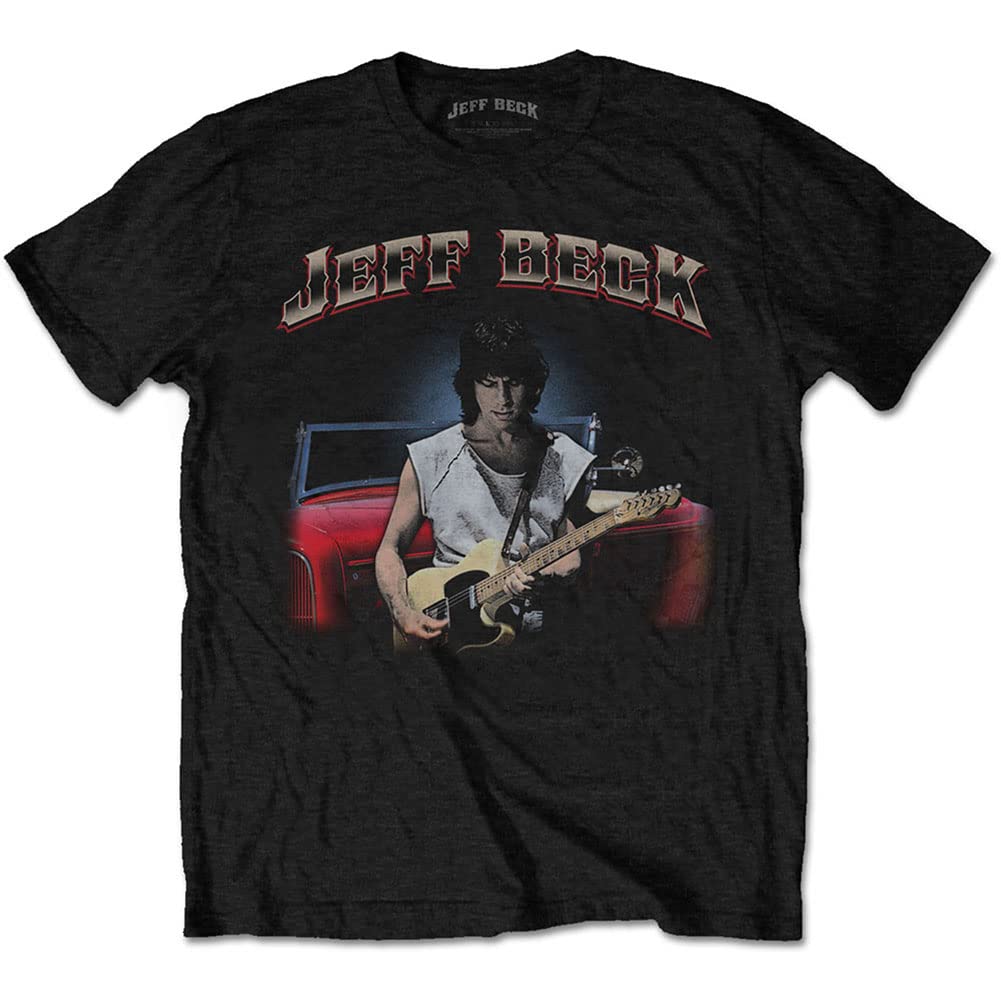 Rock Off Officially Licensed Products Men's Black Rockoff Trade Jeff Beck Hot Rod T - Shirt, ( Black), Large
