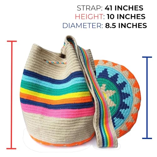 Colombian WAYUU Bag, Original Crochet Crossbody, Handmade Colombian Bucket Bag, Ethical Purse, Artisanmade Mochila2