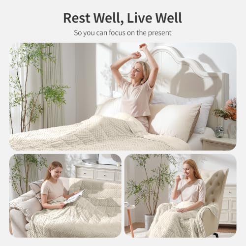 Image of Uttermara Cooling Weighted Blanket for Adults, 15 lbs Queen Size 60 inch x 80 inch