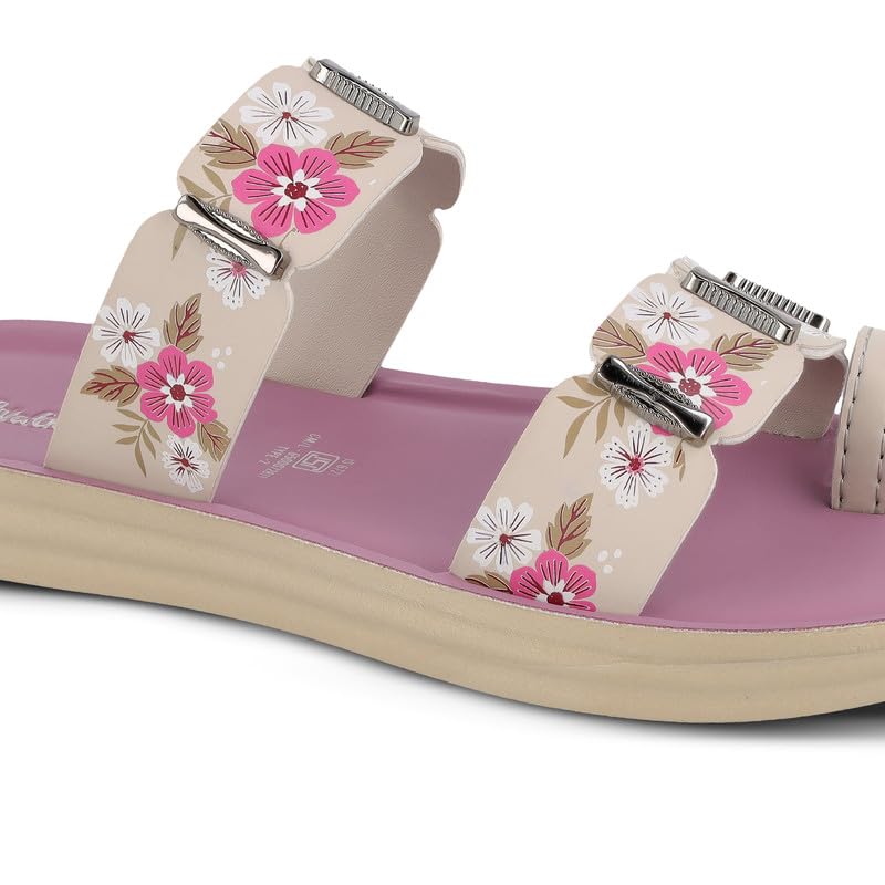 Image of WALKAROO Flat Sandals For Women|Soft Cushion Footbed, Lightweight PU Sole & Slip-On Sandals|WLR74018