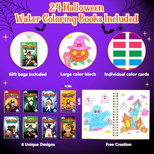 Image of ZMLM 24 Pack Halloween Coloring Books - Halloween Party Favors for Kids 4-8