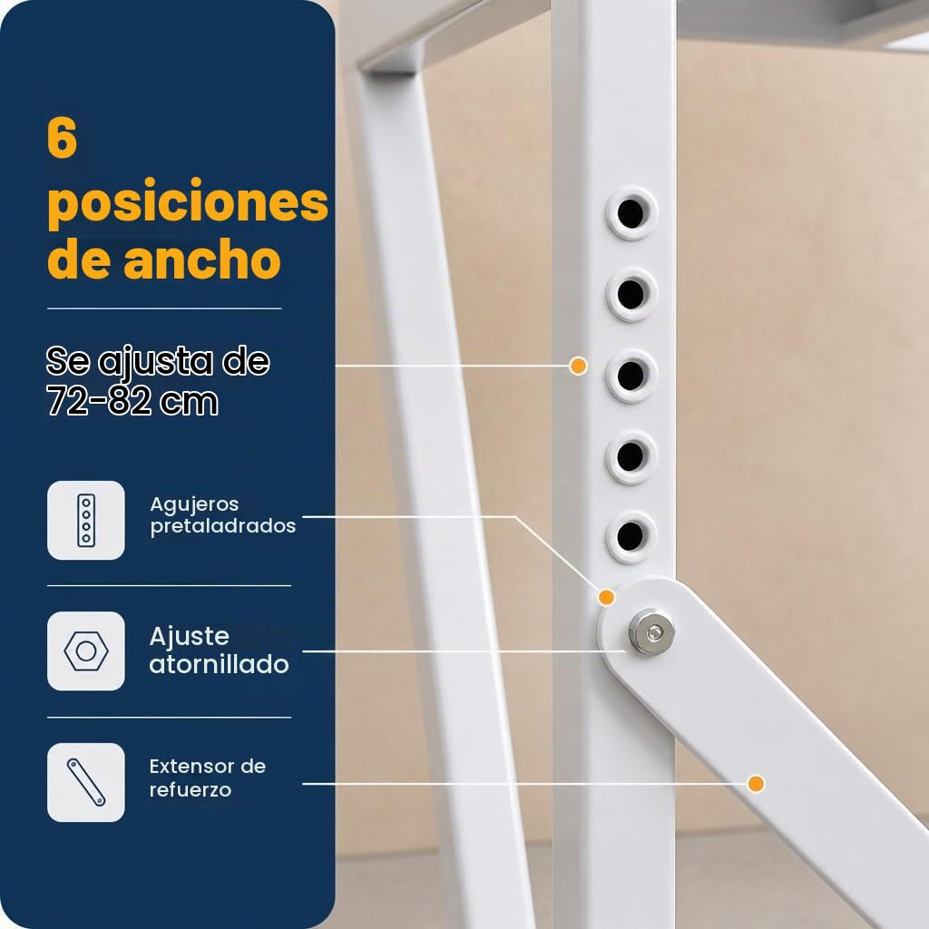 Maxi – Kit apilable universal para lavadora y secadora | Estructura ajustable (72–82 cm), Capacidad 100 kg | Sin taladros, Antivibración, Ahorro de espacio