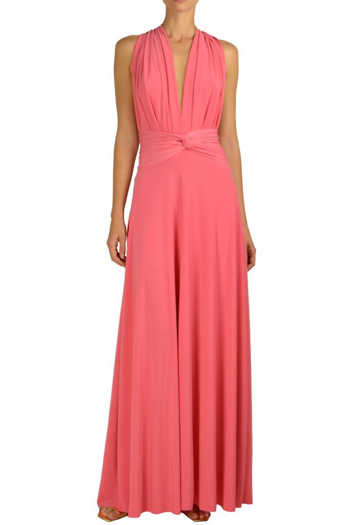 Von Vonni Maxi Transformer Infinity Dress Light Coral One Size | Desertcart  INDIA