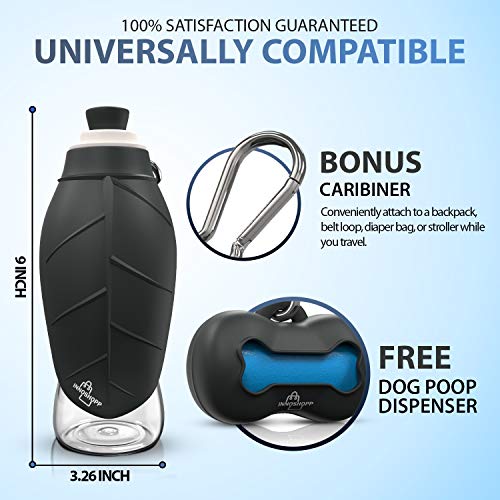 Dog Water Bottle - Portable Travel Dog Water Dispenser Including Carabiner & Waste Bag Dispenser - Leak Proof & BPA Free… - Image 2