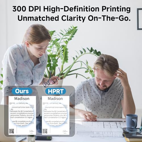 Image of HPRT MT620 Portable Printer Wireless for Travel, Inkless Thermal Printer for iOS /Andorid /Laptop, Supports Thermal Paper & Labels,Supports 8.5 inchx 11 inchUS Letter & A4, A5 for Office /Home /School /Vehicles