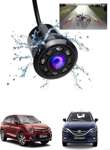 AYW Waterpoof Car Rear View 8 LED Night Vision Vehicle Camera System, 170 Wide Angle HD CMOS Auto Parking Assistance for Toyota Glanza 2022 Onwards