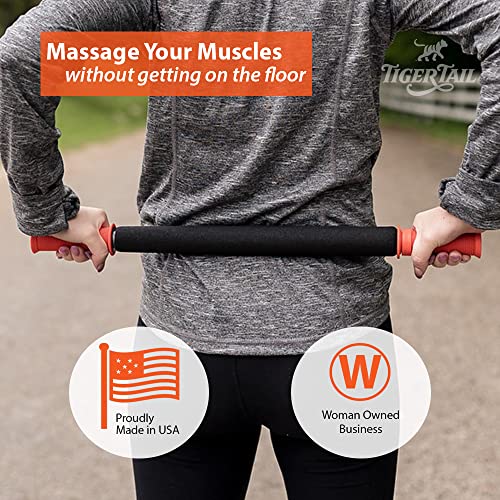 Image of Tiger Tail 22in Massage Stick Portable Roller, Handheld, Deep Tissue Foam Roller, Body Massage and Myofascial Release Tool for Legs, Neck, Calves, Thighs, Shins & Back, The Long One 22, Made in USA