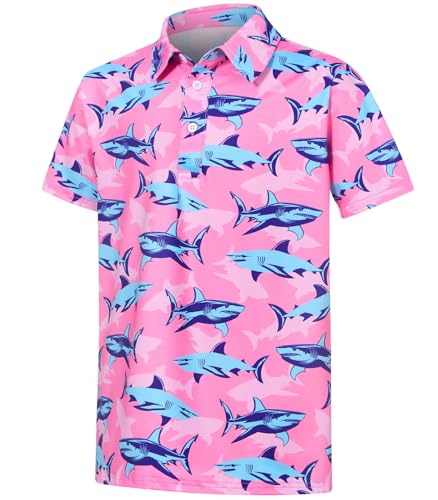 Cuddomper Boys Shark Print Golf Polo