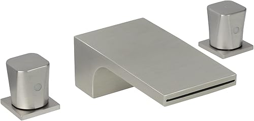 Grifo de bañera romana de cascada para montaje en cubierta, 3 agujeros, 2 asas con grifo de llenado de bañera para alto flujo, níquel cepillado,