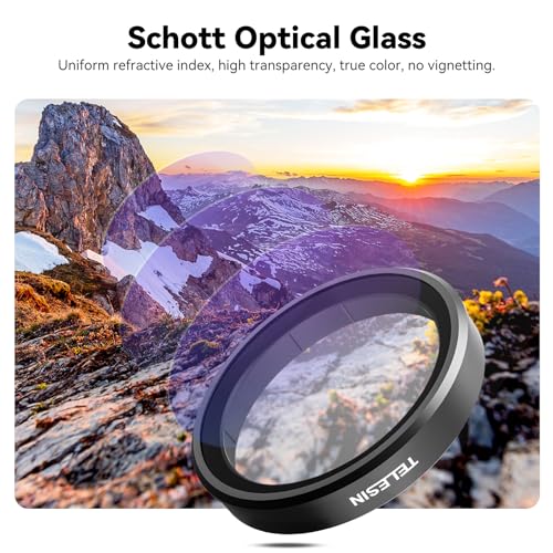 Image of TELESIN UV Filter Lens Filter for DJI Action 4 Osmo Action 3 Accessories, Multi-Layer Coatings HD /Hydrophobic /Scratch Resistant Ultra-Slim Protection Lens Protector for DJI Action 3 4 Accessory