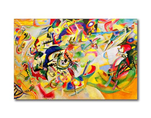 Image of Sikhash Wassily Kandinsky Canvas Paintings Composition VII Abstract Art | Famous Artist Wall Decor for Stylish Interiors | 23x15 Inches Unframed