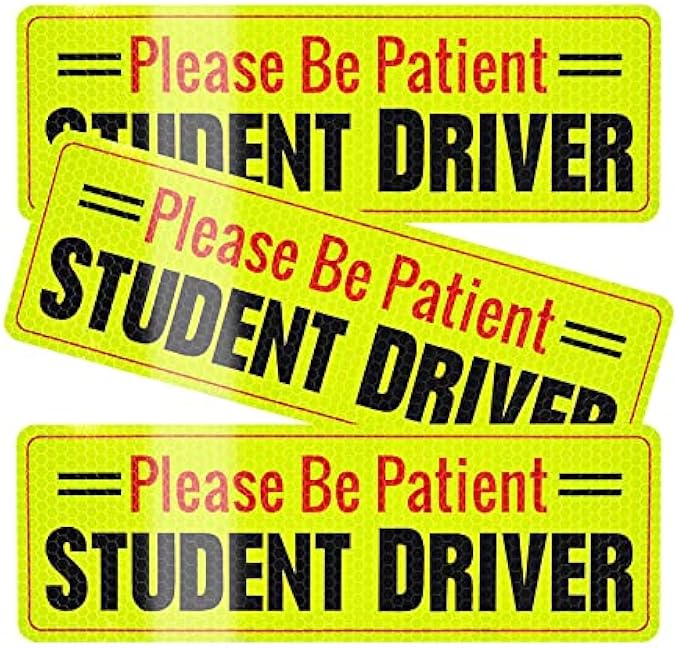 SINGARO Student Driver Magnet for Car, 3Pcs Magnetic Reflective Novice Driver Stickers, Car Exterior Accessories, New Driver Vehicle Safety Signs