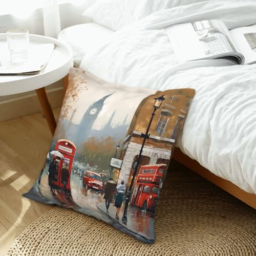Housses de coussin en similicuir Londres 45x45 cm pour déco canapé rustique