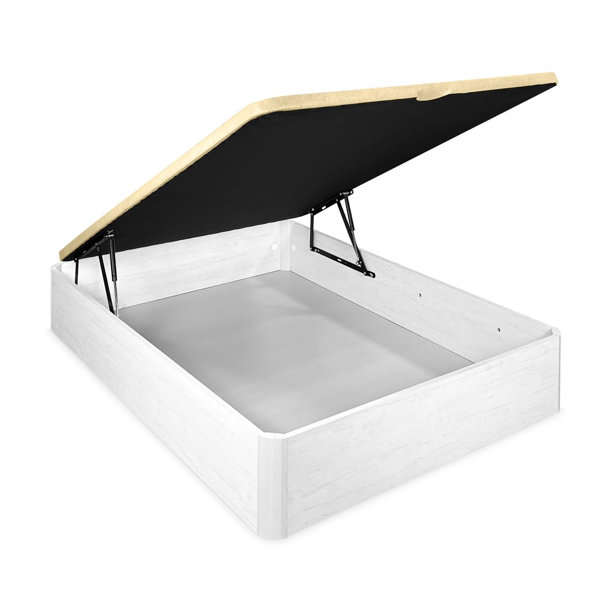 Somnia - Canapé Abatible Súper Reforzado Gran Capacidad con Tapa Transpirable, Esquinas Redondeadas, 135 x 190, Polar