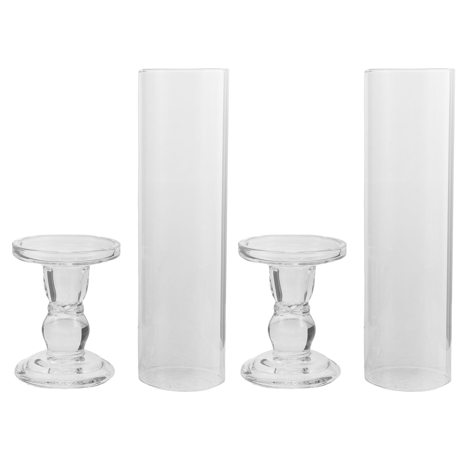 Kerzenhalter aus Glas 2 Stück mit Windschutz, Europäisch