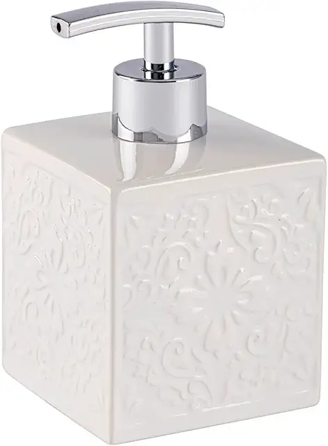 Distributeur de Savon Cordoba Blanc Céramique - 500 ml, Salle de Bain