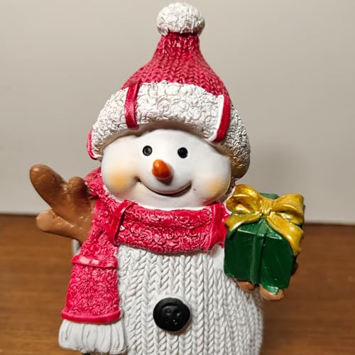 Snowman-Figurine-Christmas-Decorations-Snowman-Statue-Holding-Gift-Box-Home-Decorative-Resin-New-Year-Indoor-Snow-Man-Figure-Ornament-55-H Snowman Figurine Christmas Decorations Snowman Statue Holding Gift Box Home Decorative Resin New Year Indoor Snow Man Figure Ornament 55 H