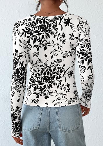 Image of PRETTYGARDEN Women's Fall Long Sleeve Henley T Shirts