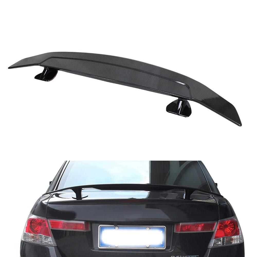 Spoiler Delantero del Coche, Spoiler del Coche Ajuste Universal para E46 E90 E36 ABS Material Look de Fibra de Carbono Racing Sedan Car Rear GT Wing
