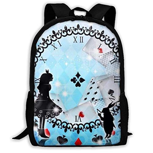 Mei shop Mochila Informal Alicia en el país de Las Maravillas Estampado con Cremallera