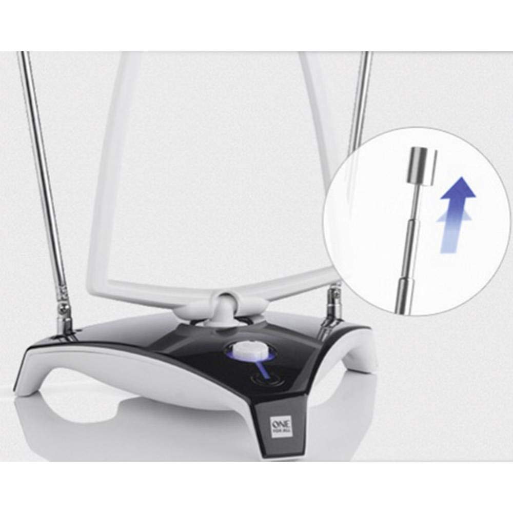 Antenne Full HDTV intérieure amplifiée de One for All avec d'Excellente Performance pour DVB-T TNT Numérique et Analogique TV Signaux - à 15km Range - avec Câble Coaxial - VHF/UHF - Gris - SV9360