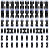 65 Pz Connettore Pneumatico Raccordo Innesto Rapido Pneumatico Connettori, Raccordi Connettori Pneumatici, Attacchi Rapidi Raccordi Aria Compressa a Pressione Diritto per Tubo, 4/6/8/10/12 mm