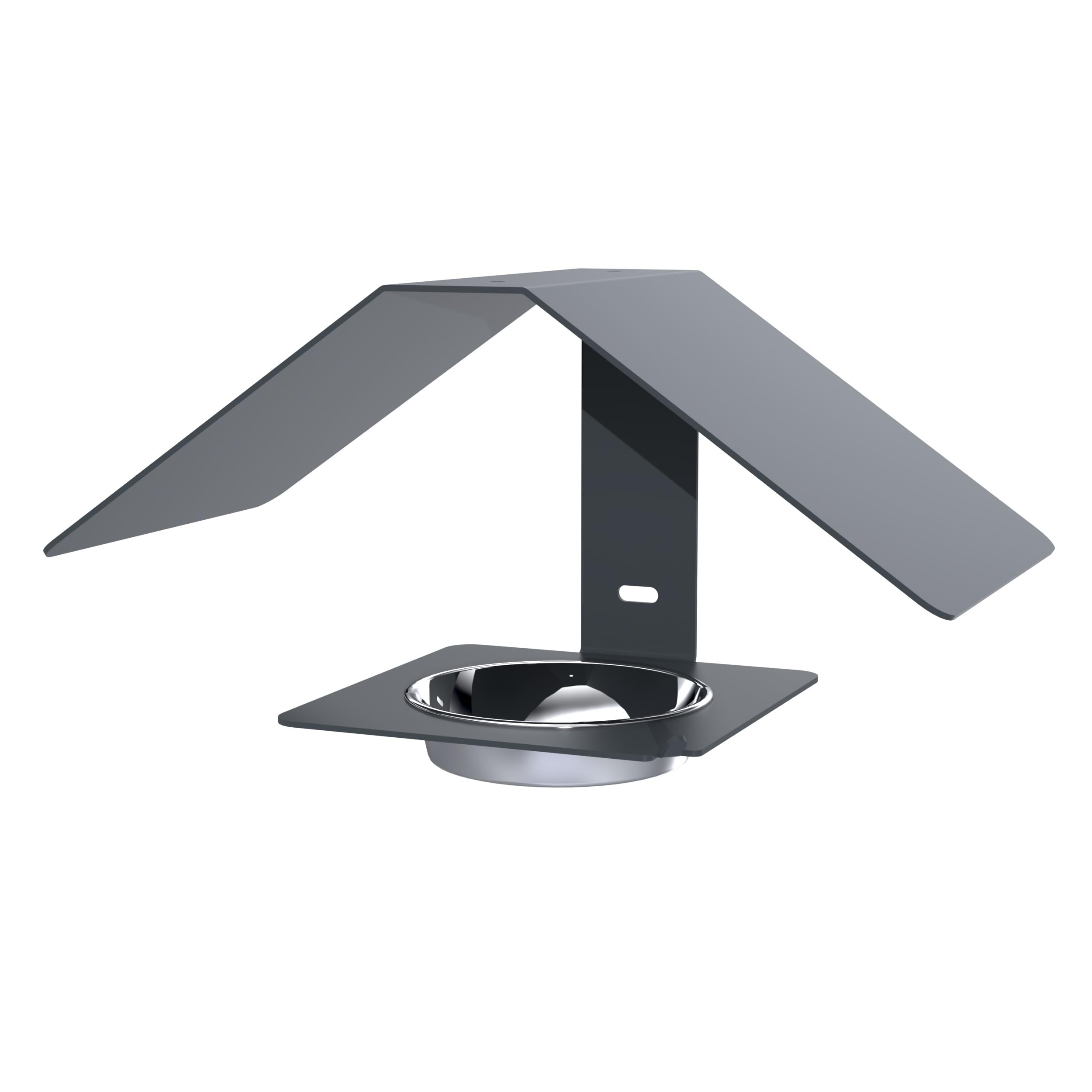 Mangeoire à Oiseaux Zéphyr Louis Moulin – Métal Anthracite Robuste – Suspendue ou Murale – Design Moderne – Gamelle INOX Amovible – Résistante au Gel et UV – 31x16x14,5 cm