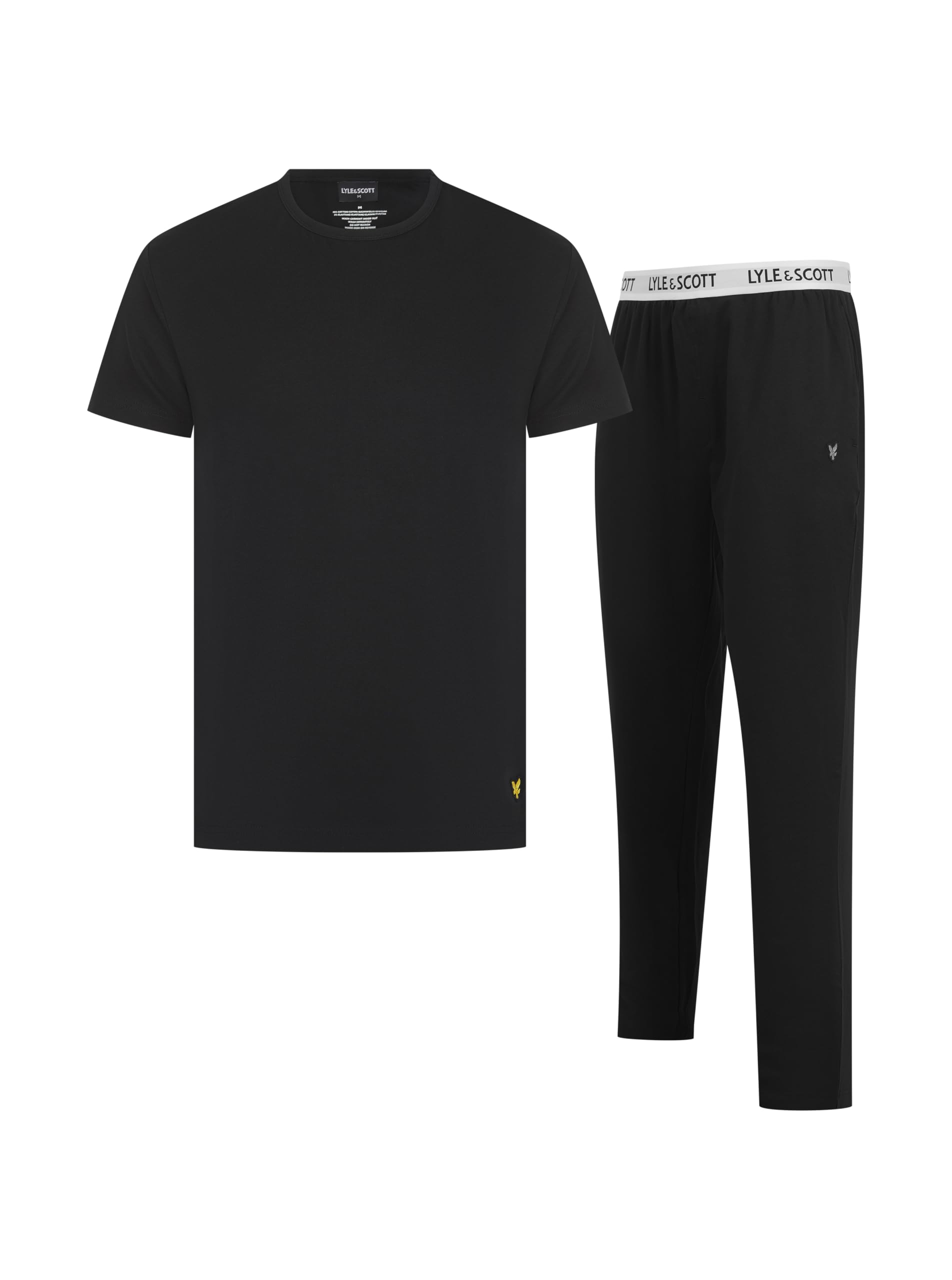 Lyle And Scott Men's Black Short Sleeve Pyjama Set in Size XL, Sports Direct
