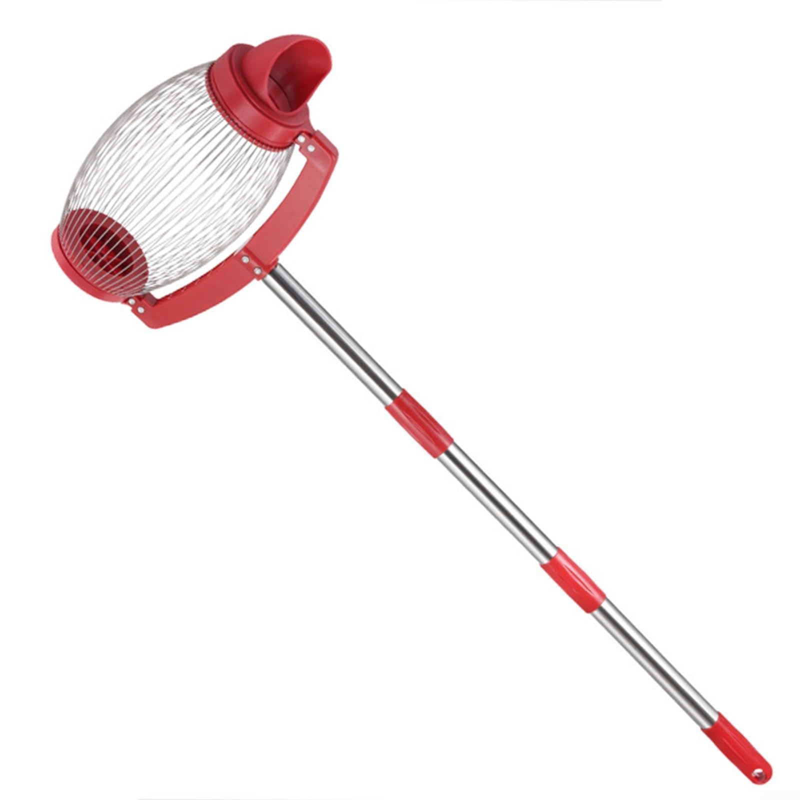 4 recolectores de tuercas de acero inoxidable con cesta de descarga lateral para nueces, castañas y pelotas de golf, herramienta de jardín roja para cosecha de césped de 12 m (modelo de inclinación