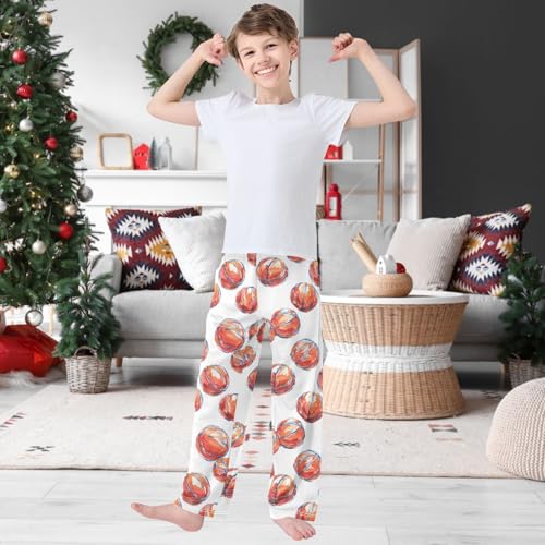 Boy's Pants Basketball Drawing Jogger Pants Elastic Waist Long Bottoms Trousers with Pockets 6-14 Years2