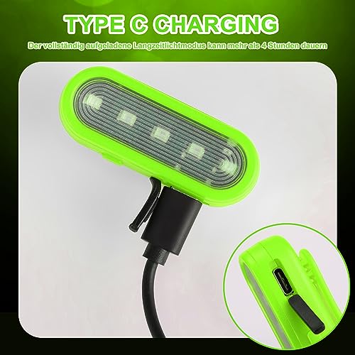 LED Blinklicht Sicherheitslicht USB Aufladbar - 2er Sicherheit Licht Set für Kinder Schulranzen Nachtläufer Bergsteiger Hund Leuchtanhänger mit Clip - Dauerlicht und Blinklicht 3 Modes
