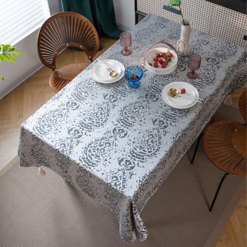 Nappe lavable en polyester coton gris foncé 135x220cm tial - 3
